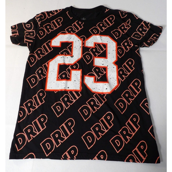 Vibes Tee Shirt Large Drip 23 Black AOP Graphic Sneaker Tee Streetwear Hip Hop - Picture 8 of 9